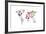 Dinosaur Map of the World Map-Michael Tompsett-Framed Art Print