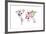 Dinosaur Map of the World Map-Michael Tompsett-Framed Art Print