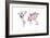 Dinosaur Map of the World Map-Michael Tompsett-Framed Art Print