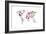 Dinosaur Map of the World Map-Michael Tompsett-Framed Art Print