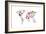 Dinosaur Map of the World Map-Michael Tompsett-Framed Art Print