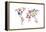 Dinosaur Map of the World Map-Michael Tompsett-Framed Stretched Canvas