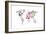 Dinosaur Map of the World Map-Michael Tompsett-Framed Premium Giclee Print