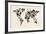 Dinosaur Map of the World Map-Michael Tompsett-Framed Art Print