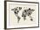 Dinosaur Map of the World Map-Michael Tompsett-Framed Art Print