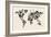 Dinosaur Map of the World Map-Michael Tompsett-Framed Premium Giclee Print