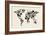 Dinosaur Map of the World Map-Michael Tompsett-Framed Premium Giclee Print