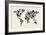 Dinosaur Map of the World Map-Michael Tompsett-Framed Premium Giclee Print