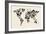 Dinosaur Map of the World Map-Michael Tompsett-Framed Art Print