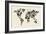 Dinosaur Map of the World Map-Michael Tompsett-Framed Art Print