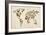 Dinosaur Map of the World Map-Michael Tompsett-Framed Art Print