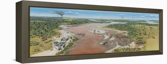 Dinosaur National Monument Panorama. Late Jurassic of North America-null-Framed Stretched Canvas