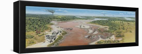 Dinosaur National Monument Panorama. Late Jurassic of North America-null-Framed Stretched Canvas