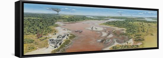 Dinosaur National Monument Panorama. Late Jurassic of North America-null-Framed Stretched Canvas