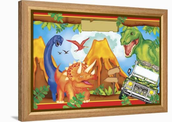 Dinosaur Party 3-Maria Trad-Framed Premier Image Canvas