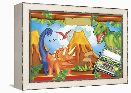 Dinosaur Party 3-Maria Trad-Framed Premier Image Canvas