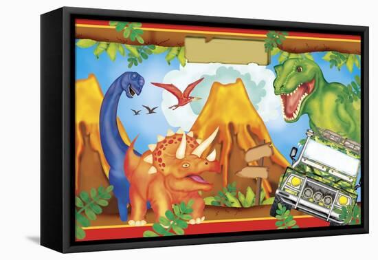 Dinosaur Party 3-Maria Trad-Framed Premier Image Canvas