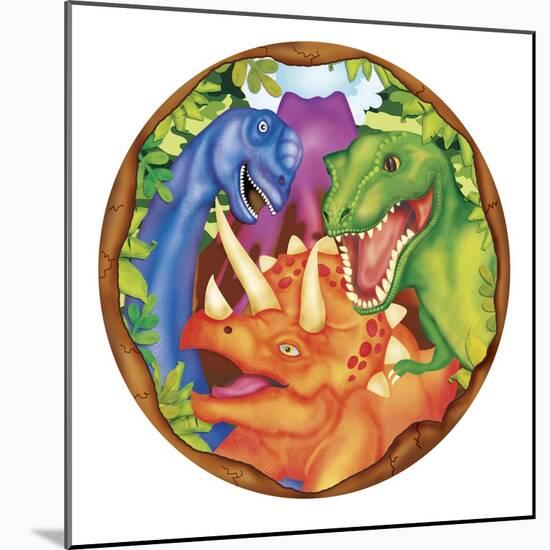 Dinosaur Plate 2-Maria Trad-Mounted Giclee Print