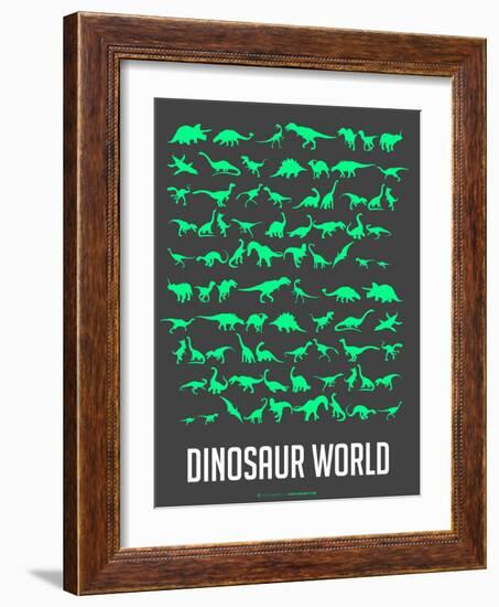 Dinosaur Poster Green-NaxArt-Framed Art Print