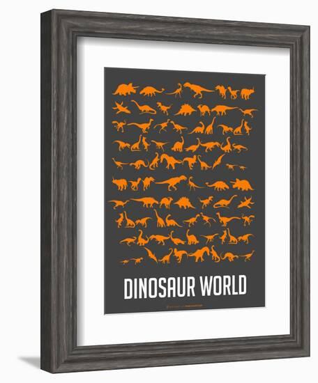 Dinosaur Poster Orange-NaxArt-Framed Art Print