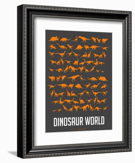 Dinosaur Poster Orange-NaxArt-Framed Art Print