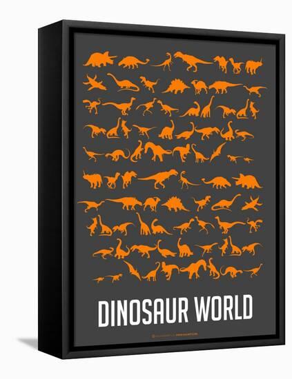 Dinosaur Poster Orange-NaxArt-Framed Stretched Canvas