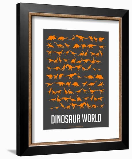 Dinosaur Poster Orange-NaxArt-Framed Premium Giclee Print