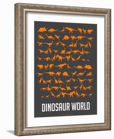 Dinosaur Poster Orange-NaxArt-Framed Art Print