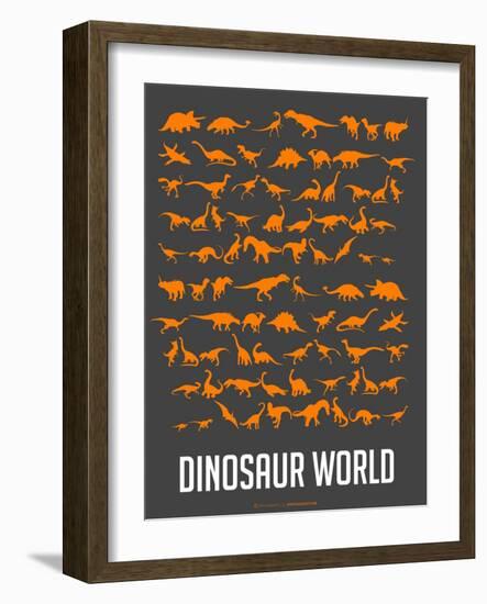 Dinosaur Poster Orange-NaxArt-Framed Art Print