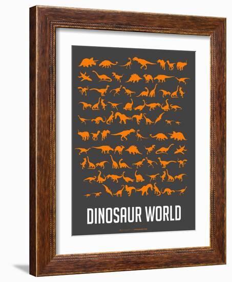 Dinosaur Poster Orange-NaxArt-Framed Art Print