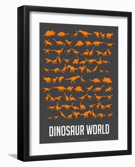 Dinosaur Poster Orange-NaxArt-Framed Art Print