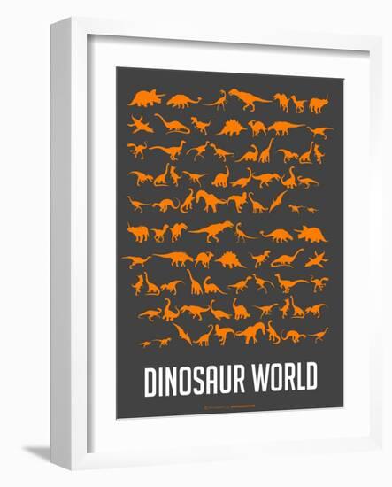 Dinosaur Poster Orange-NaxArt-Framed Art Print