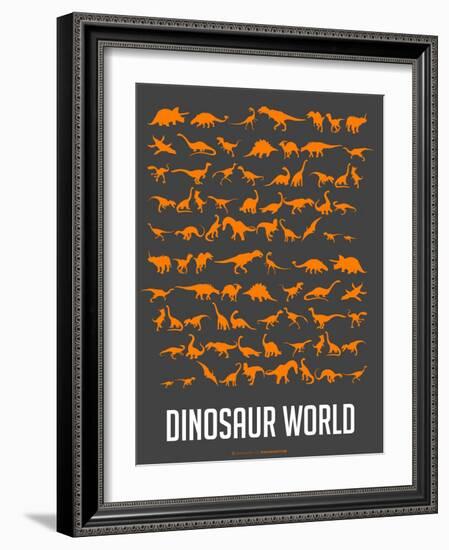 Dinosaur Poster Orange-NaxArt-Framed Art Print