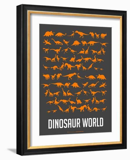 Dinosaur Poster Orange-NaxArt-Framed Art Print