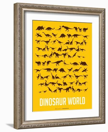 Dinosaur Poster Yellow-NaxArt-Framed Art Print