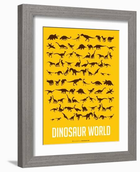 Dinosaur Poster Yellow-NaxArt-Framed Art Print