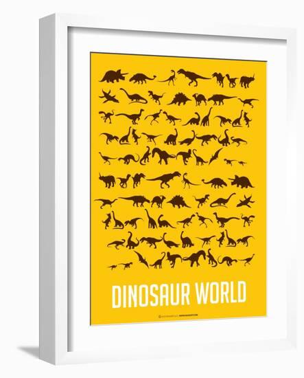 Dinosaur Poster Yellow-NaxArt-Framed Art Print