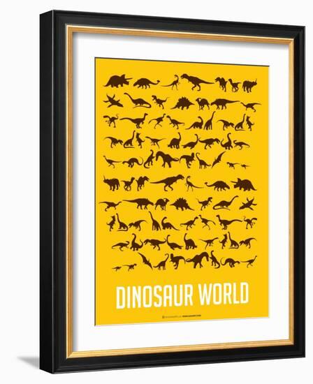 Dinosaur Poster Yellow-NaxArt-Framed Art Print