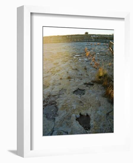 Dinosaur Tracks, Clayton Lake State Park, New Mexico, USA-Ethel Davies-Framed Photographic Print