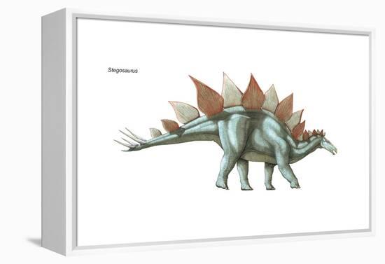 Dinosaur-Encyclopaedia Britannica-Framed Stretched Canvas