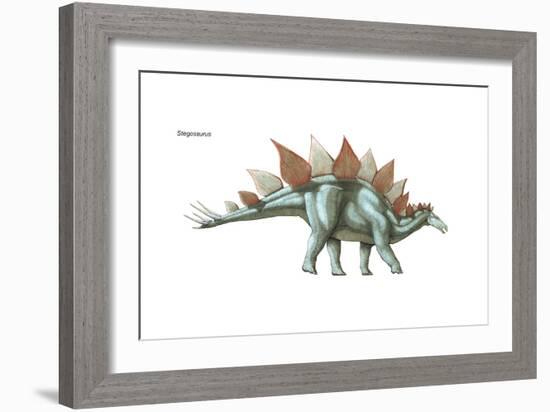 Dinosaur-Encyclopaedia Britannica-Framed Art Print