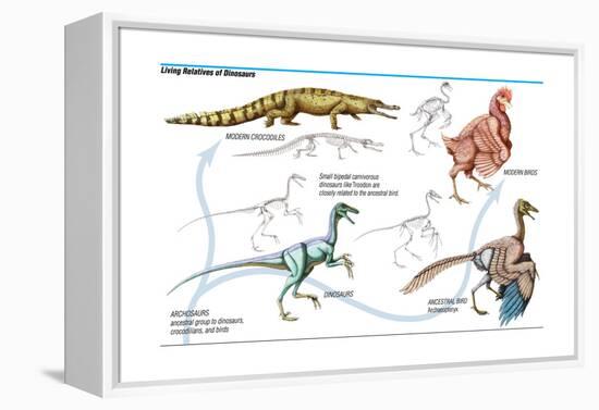 Dinosaur-Encyclopaedia Britannica-Framed Stretched Canvas