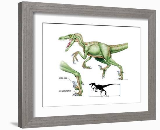 Dinosaur-Encyclopaedia Britannica-Framed Art Print