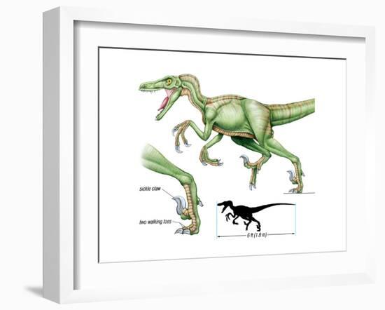 Dinosaur-Encyclopaedia Britannica-Framed Art Print