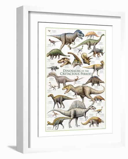 Dinosaurs, Cretaceous Period-null-Framed Art Print