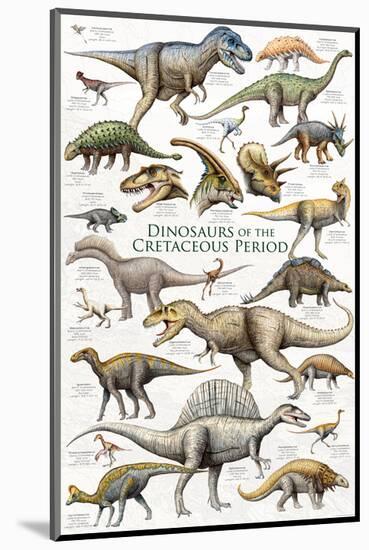 Dinosaurs, Cretaceous Period-null-Mounted Art Print