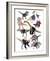 Dinosaurs in 80’s Jumpers-Hanna Melin-Framed Art Print