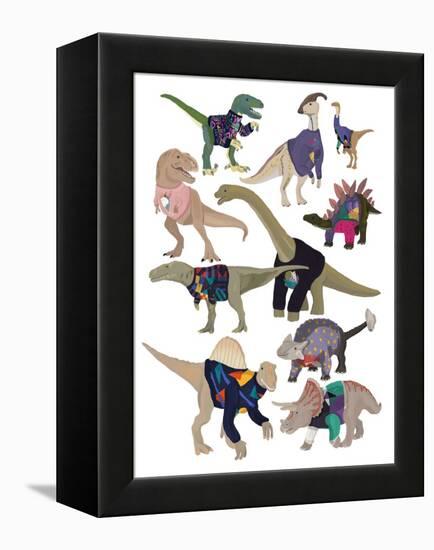 Dinosaurs in 80S Jumpers-Hanna Melin-Framed Premier Image Canvas