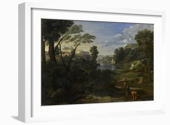 Diogène jetant son écuelle-Nicolas Poussin-Framed Giclee Print