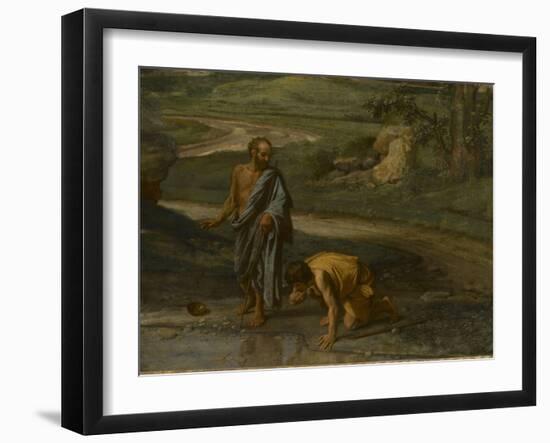 Diogène jetant son écuelle-Nicolas Poussin-Framed Giclee Print